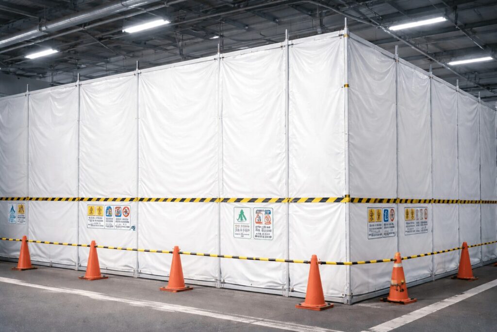 アスベスト,仮囲い